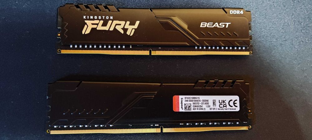 Pamięć RAM Kingston FURY Beast 16GB (2 x 8GB] 3200MHz CL16 Beast Black