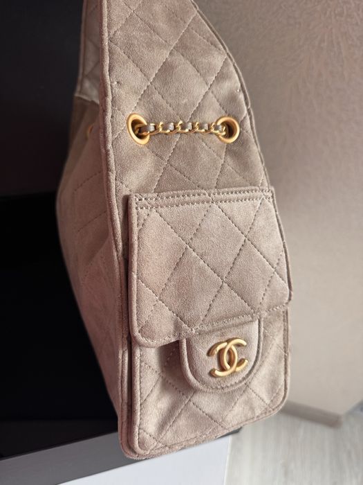 Трендова жіноча сумка Chanel Hobo | натуральна замша