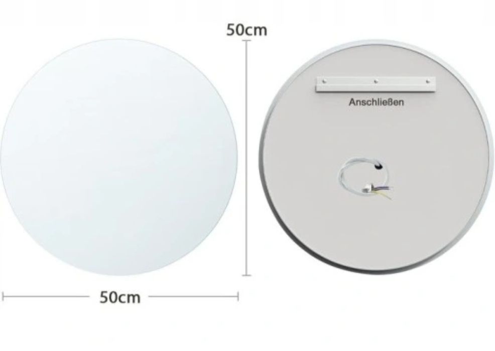 Lustro Łazienkowe GIMBELEN Z Oświetleniem LED Okrągłe Funkcja Pamięci