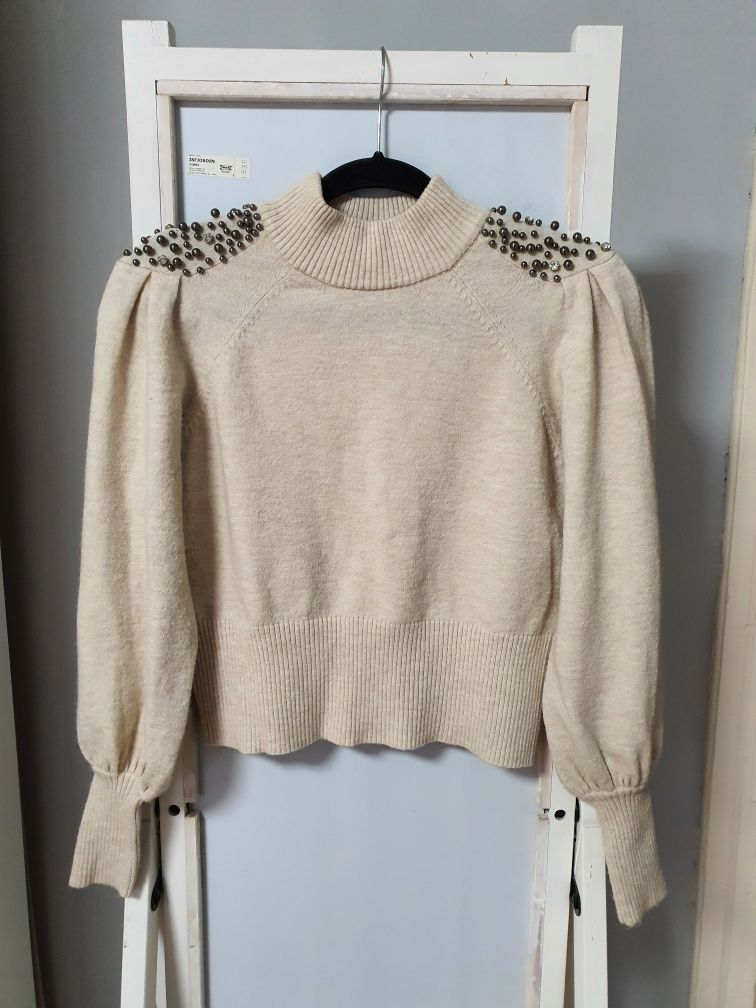 Beżowy Sweter Only S 36 półgolf