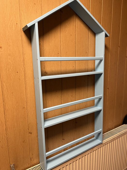 Ręcznie Robiony Regał na Książki DLA DZIECI w Kształcie DOMKU