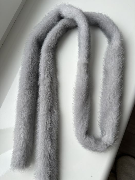 Продаю норковый пояс голубо серый