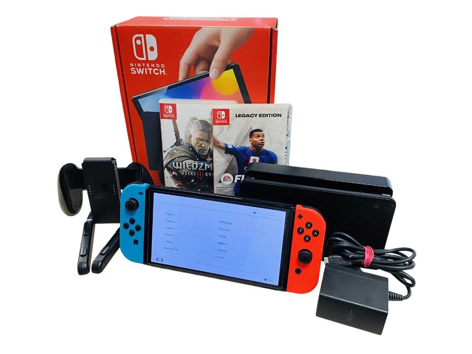 Konsola Nintendo Switch OLED | Komplet +  2x Gra |