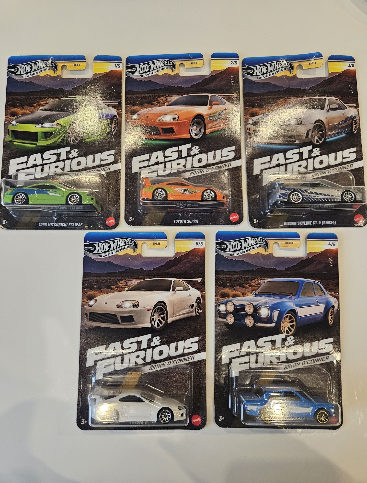 Hot wheels Fast & Furious Brian O'Conner cały set
komplet 5/5