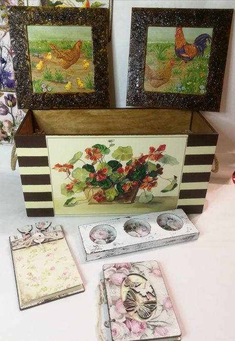 Короб на подарок ручная работа декупаж