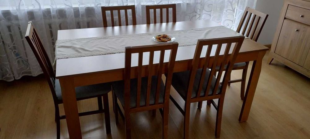 Stół Bergen + 6 krzeseł Ramen