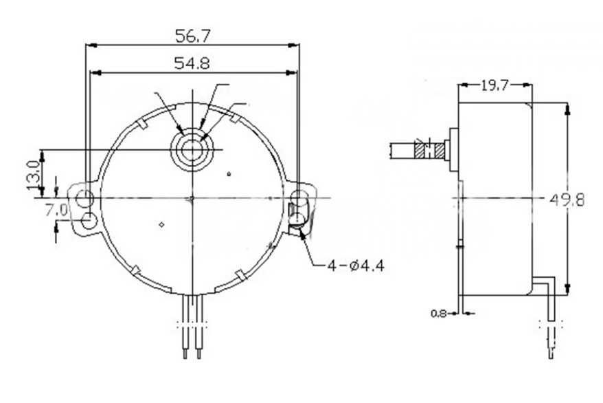 Motor 12v 1.5RPM para Chocadeiras, com haste metal
