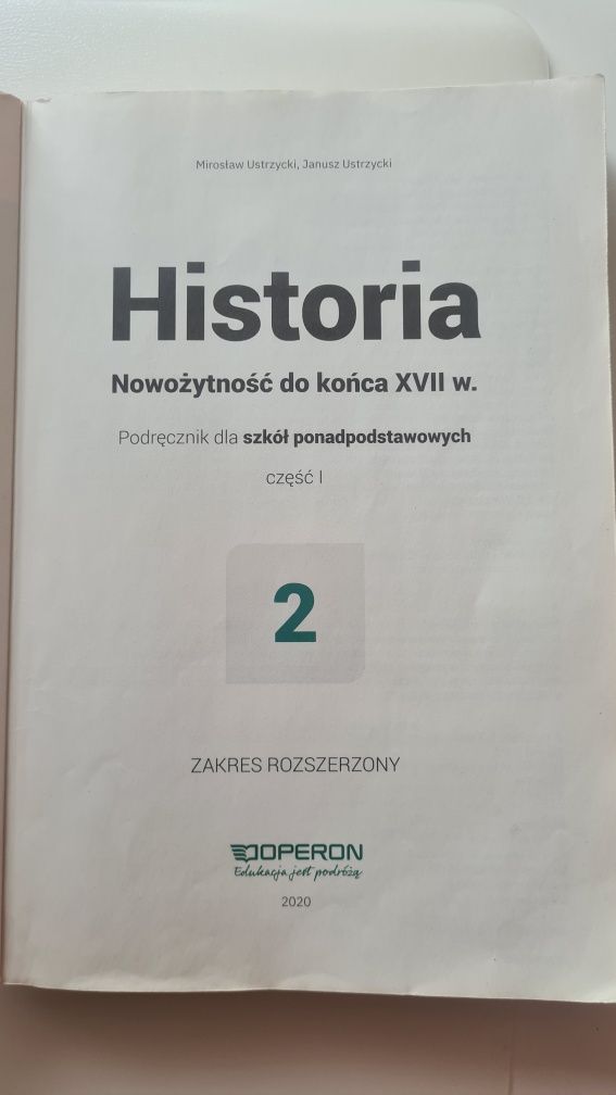 Podręcznik dla szkół ponadpodstawowych Historia 2 cz.1 z. rozszerzony