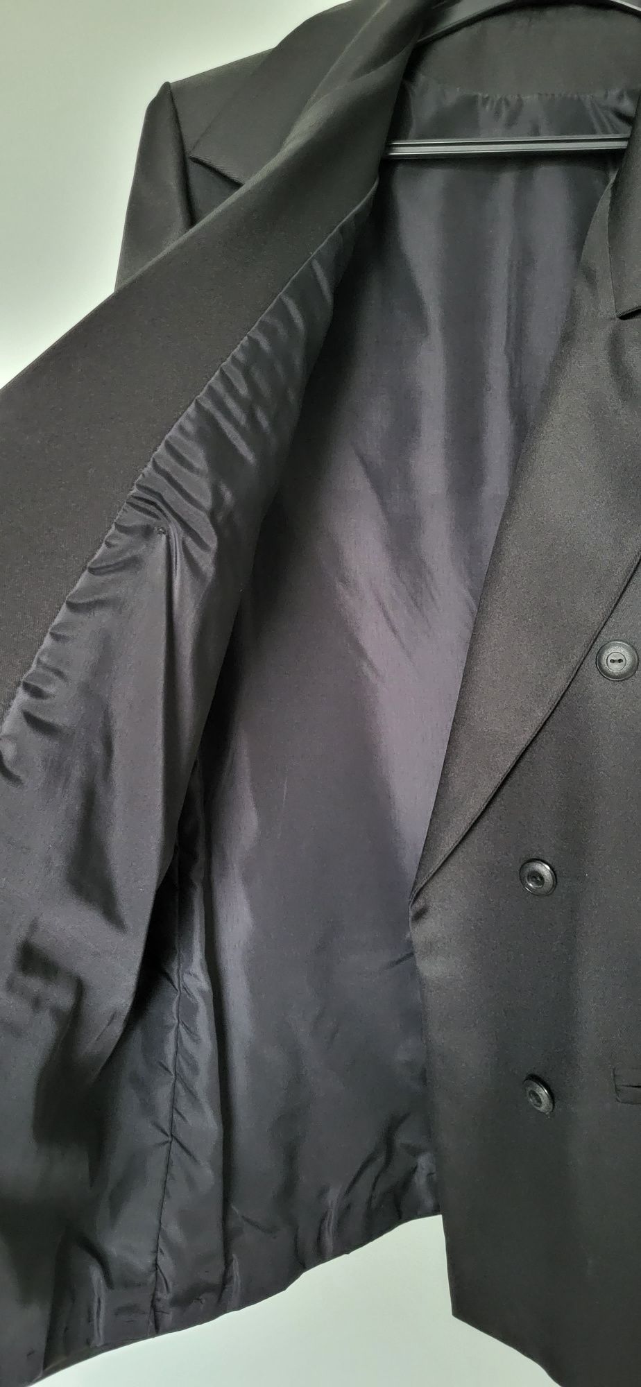 Komplet czarny żakiet i spódnica, r. XL