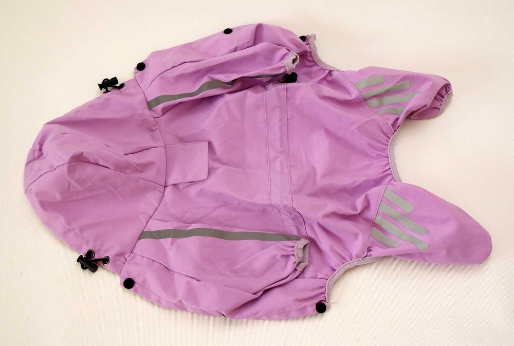 Одяг вітровка дощовик комбінезон для собак із капюшоном S фіолетовий