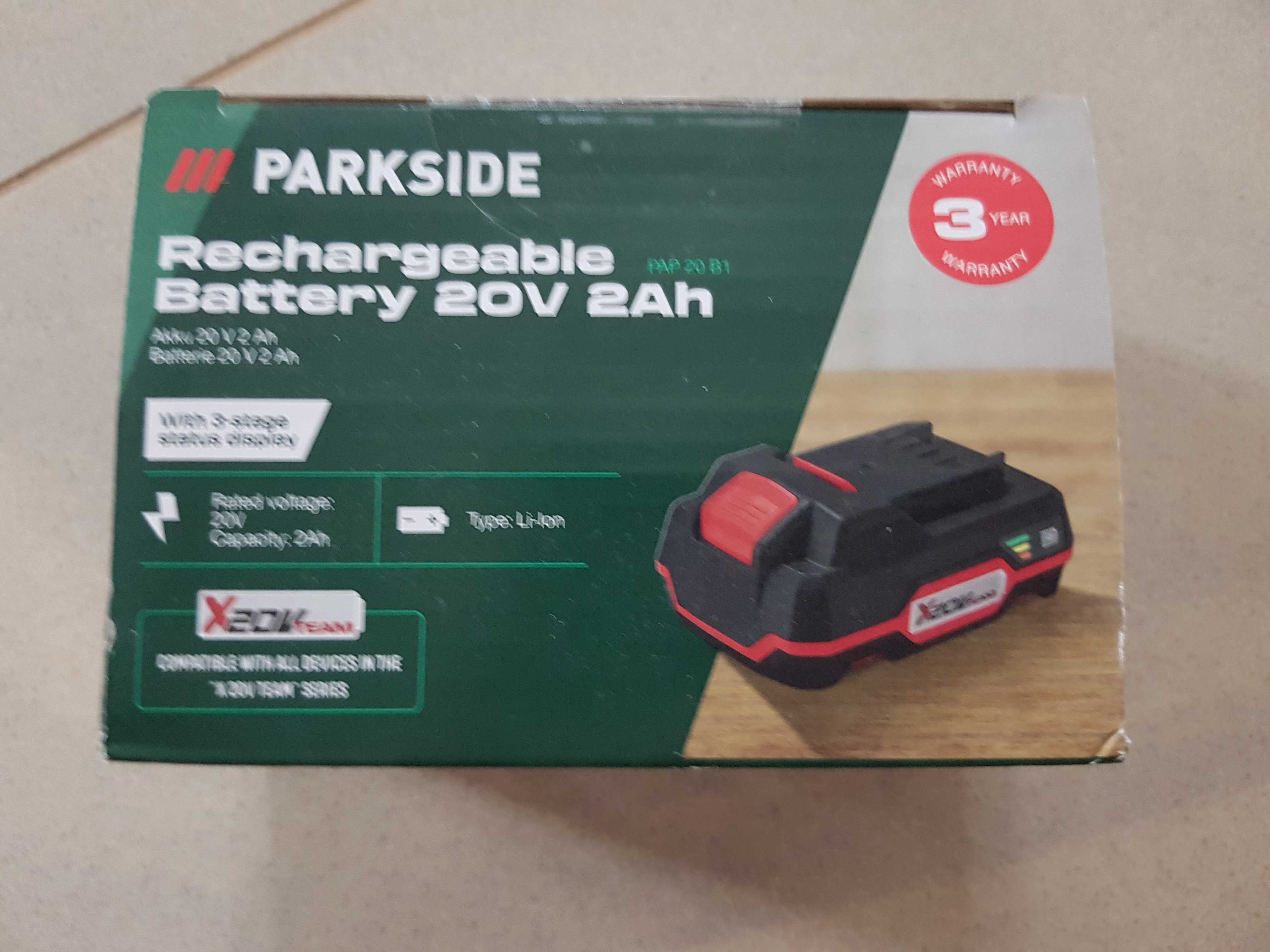Akumulator Parkside 2Ah 20V nie użyty.