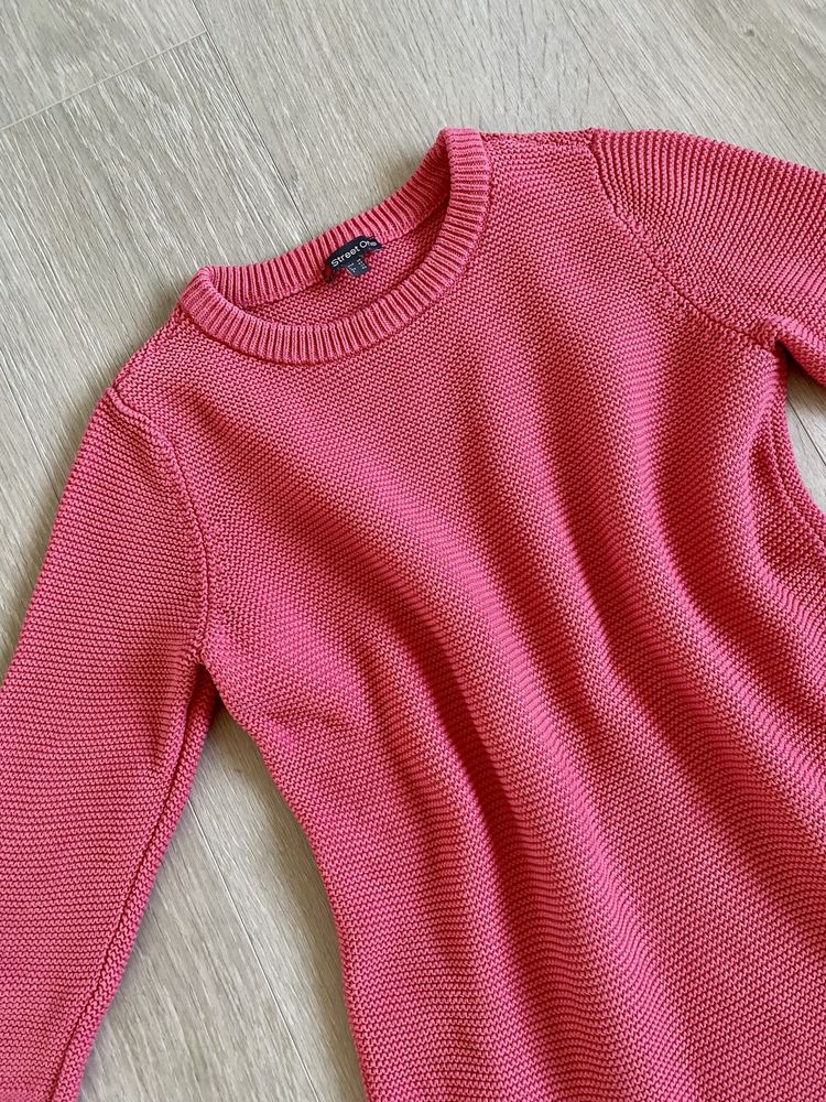 Sweter intensywny cukierkowy róż wiosenny M