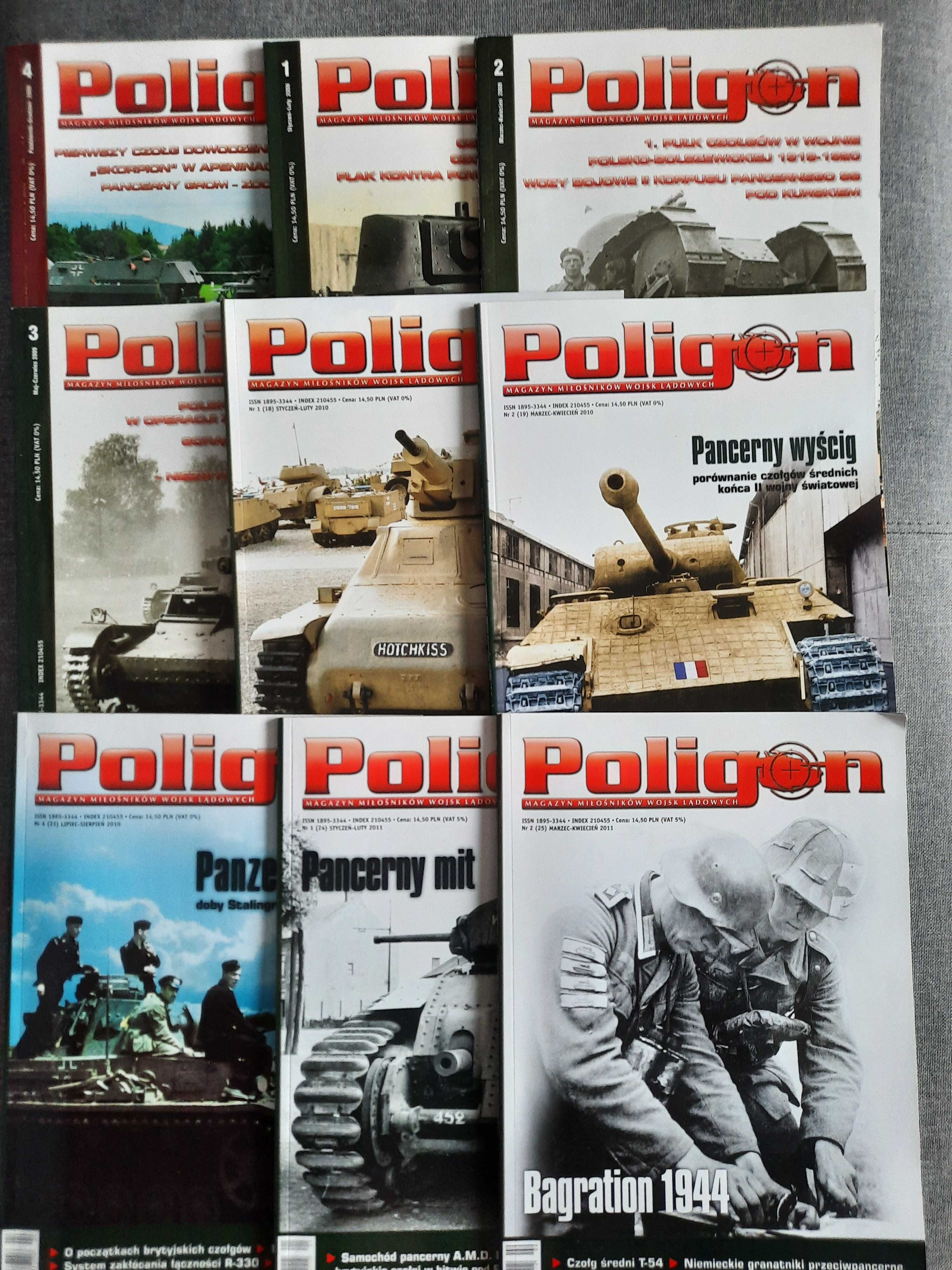 Poligon - magazyn miłośników wojsk lądowych 9 numerów