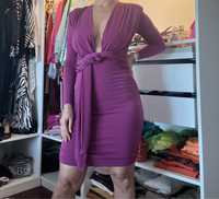 Vestido lilas com nó