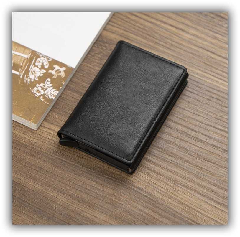 Шкіряний чоловічий гаманець RFID 3 кольори