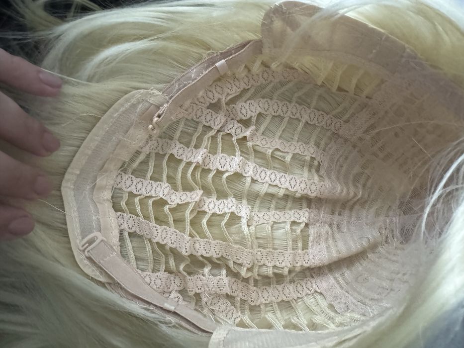 Волосся перука набір каре + хвіст зажим блонд