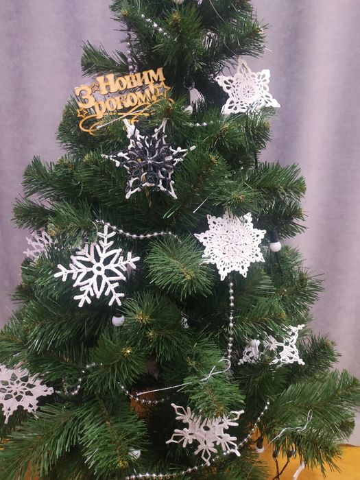 Сніжинки іграшки новорічні гачком