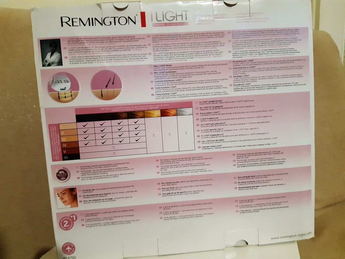 Depilator laserowy z walizka Remington iLight iPl6750 Prestige