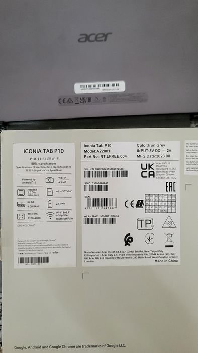 Планшет Acer ICONIA TAB P10