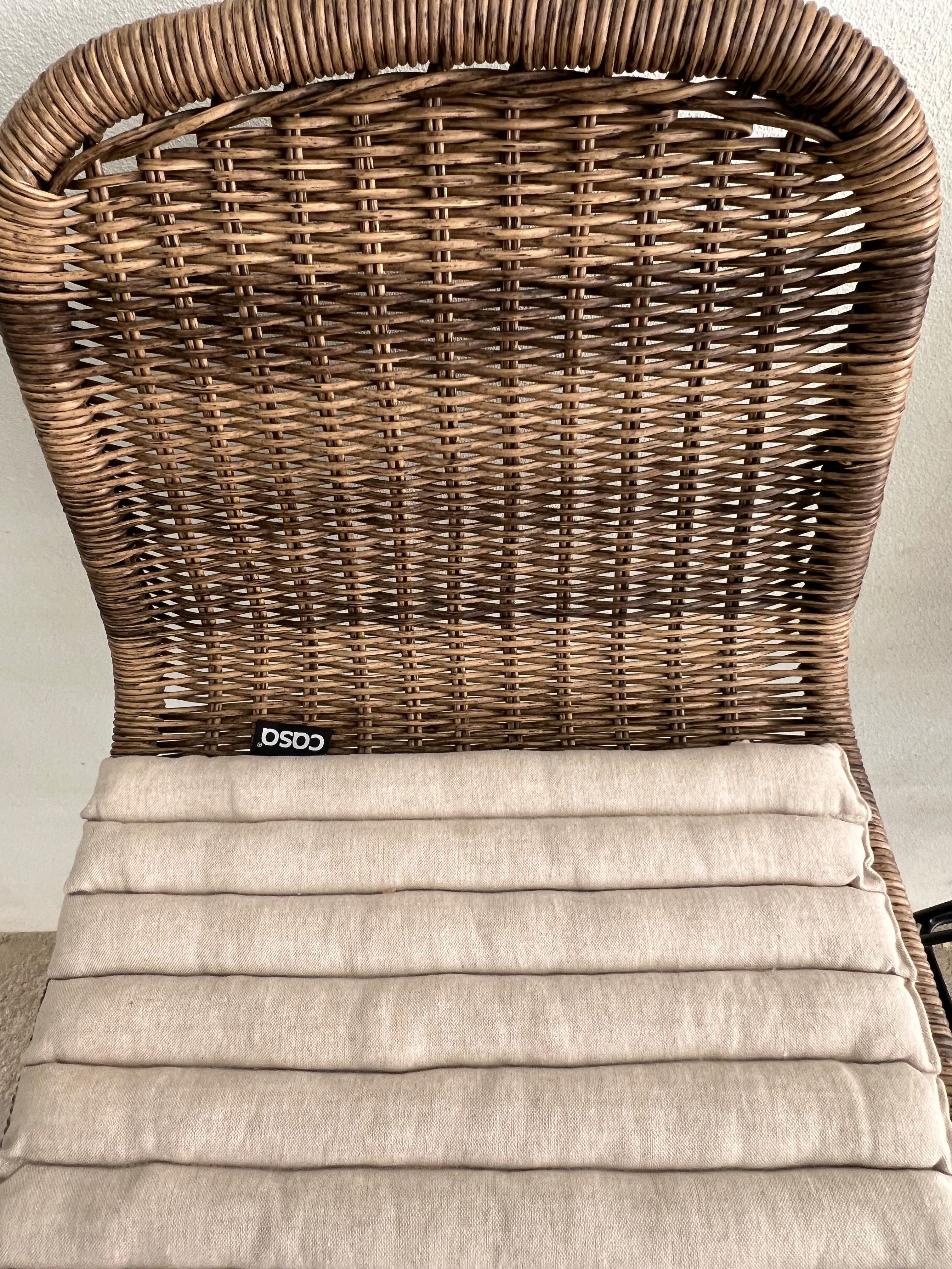 Conjunto de 4 Banquetas Altas em Vime e Ferro