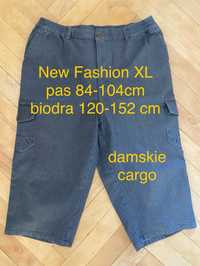 New fashion XL 42 damskie spodenki capri rybaczki szare jeansowe dżins