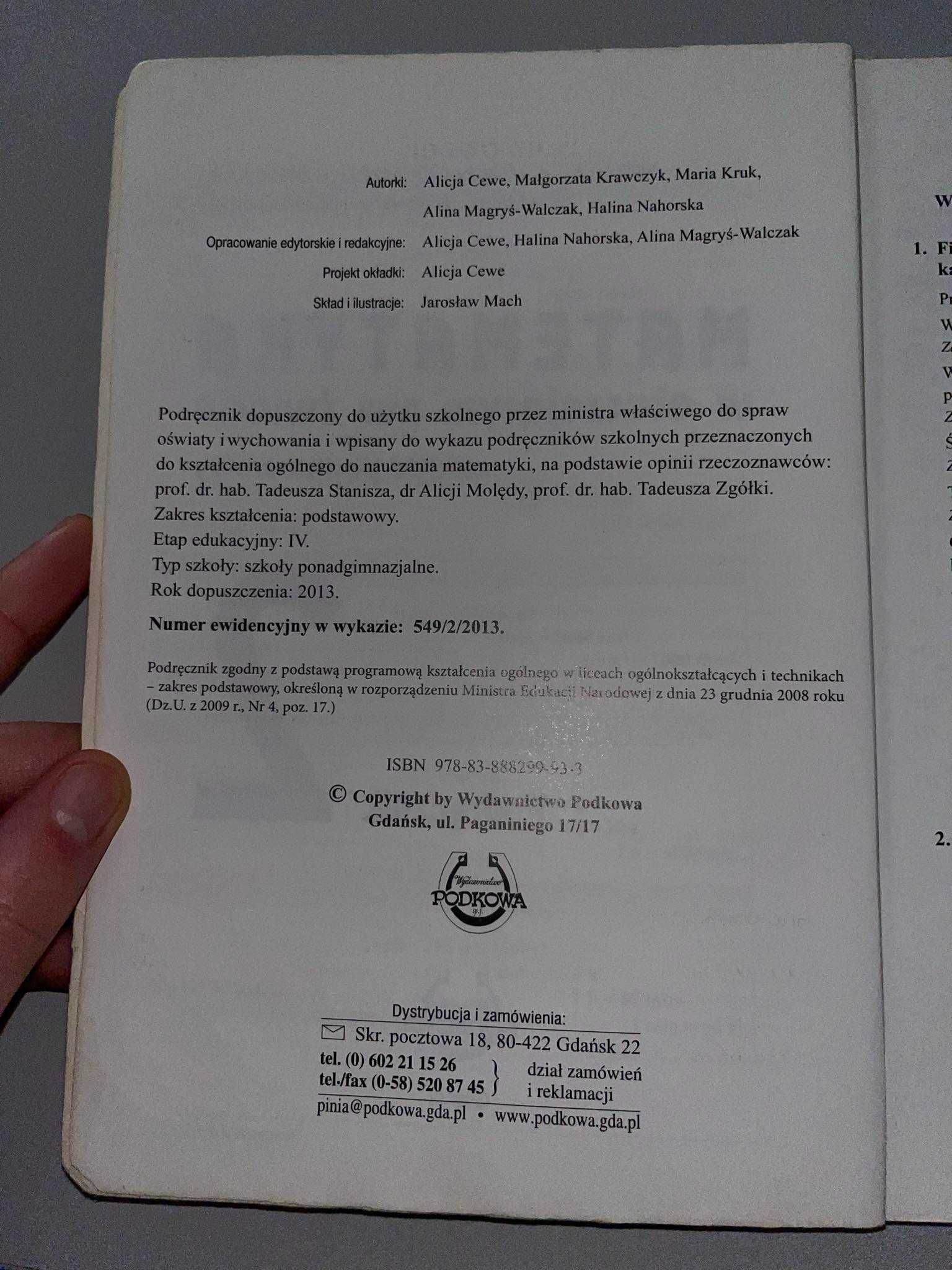 Podręcznik Matematyka w otaczającym nas świecie zakres podstawowy 2