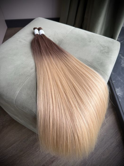 Натуральне волосся для нарощування 108 грам Омбре