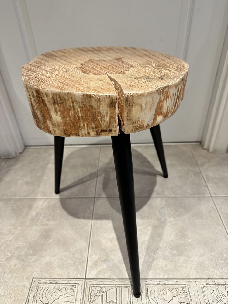 Stolik drewniany LITE DREWNO 31x6x47 cm PLASTER LOFT metalowe nogi