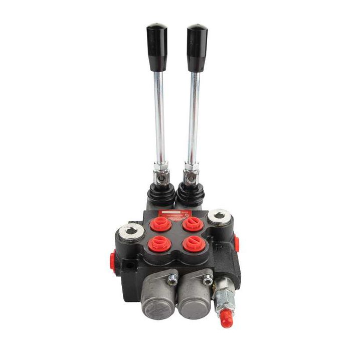 Rozdzielacz hydrauliczny 2 sekcyjny 40L z jedną sekcją z zatrzaskiem