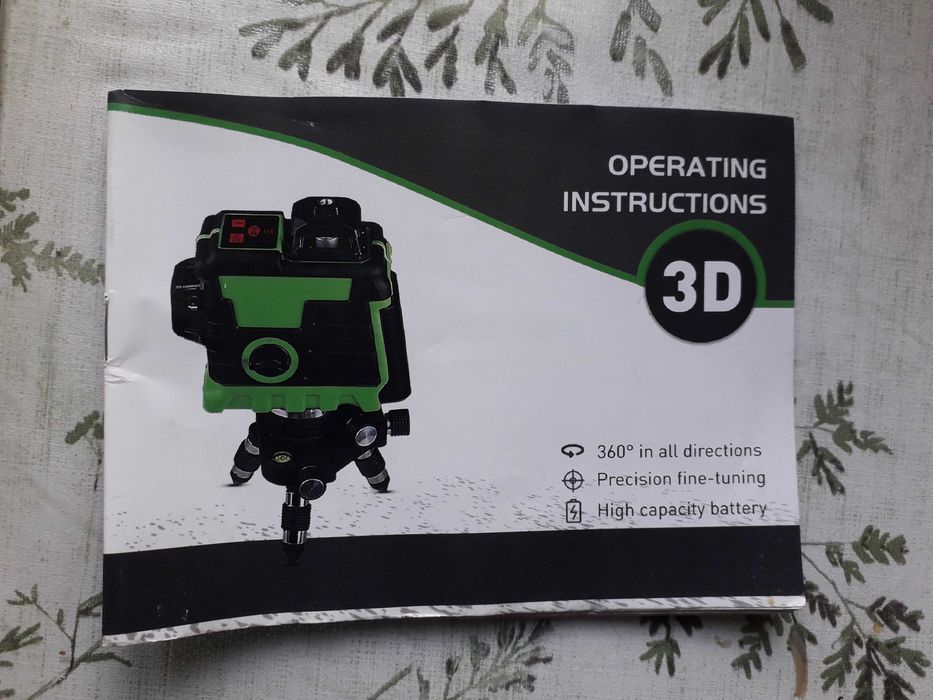 Poziomica Laserowa 3D-12 360° Laser Krzyżowy 12 Lini (Uszkodzona)