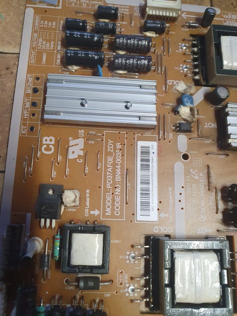 Płyta główna zasilająca t-con tv Samsung