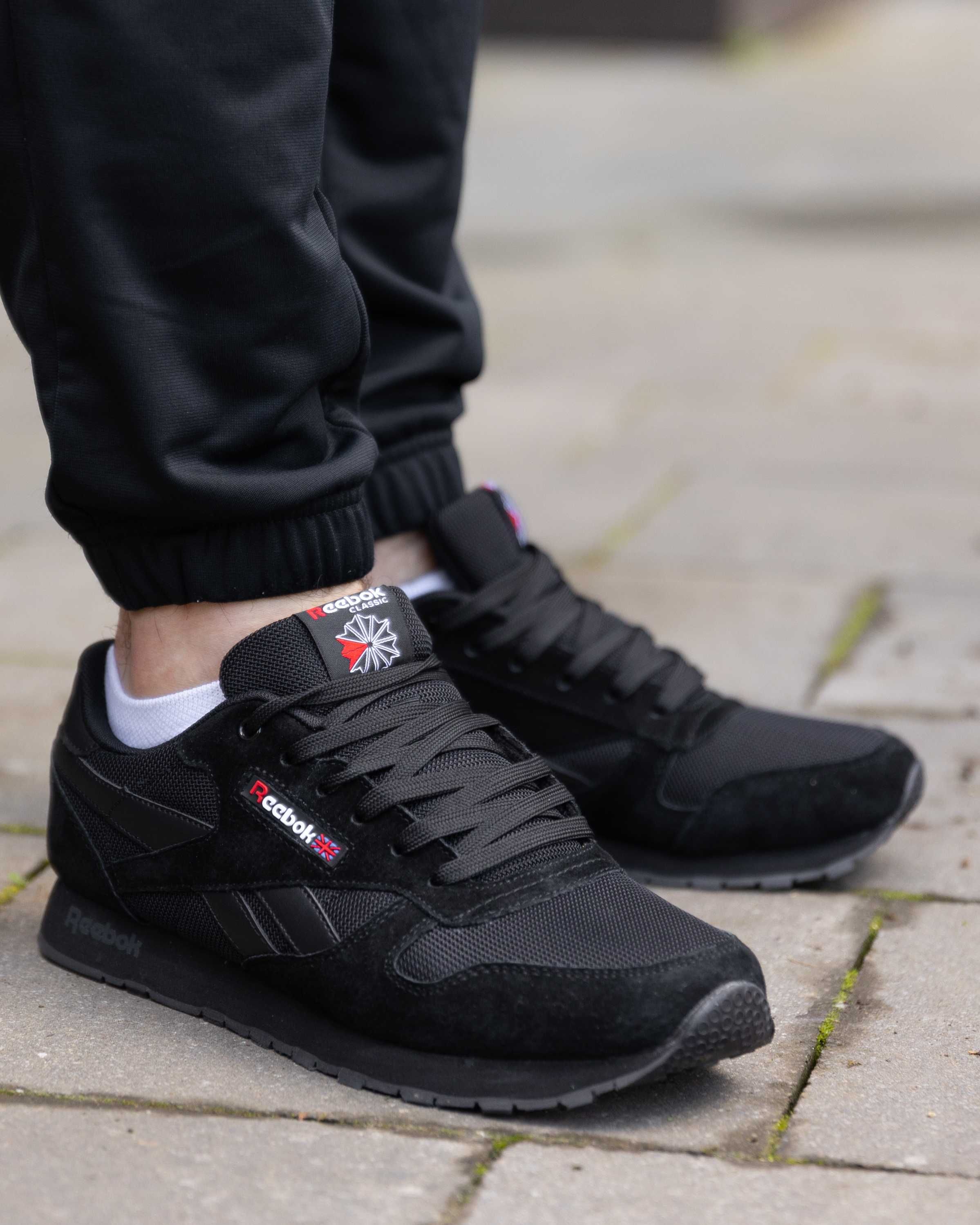 Кроссовки мужские Рибок Reebok Classic Leather Triple Black