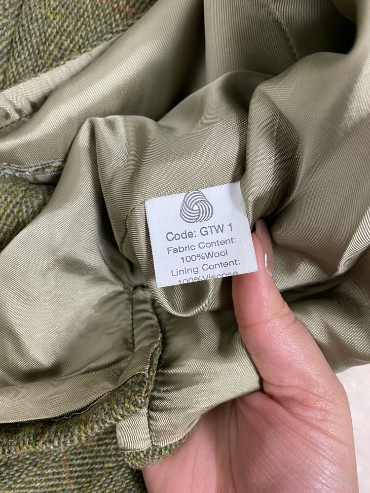 Kamizelka męska khaki zielona 50 premium Hucklecote wełna wiskoza