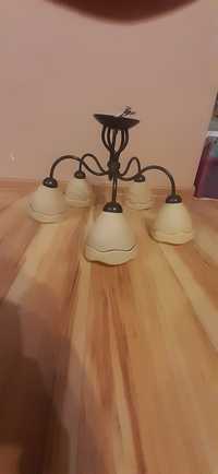 Lampa 5 ramienna z kloszami