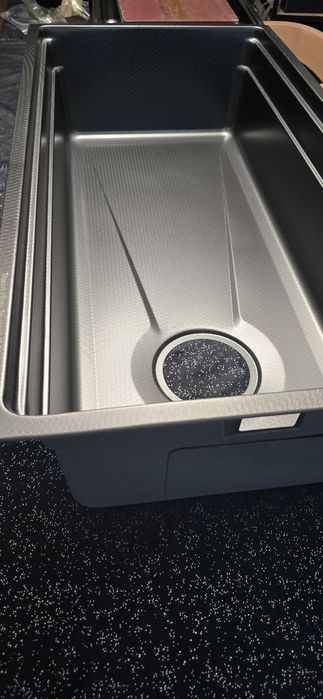 Zlew z nierdzewki 861x445x200 zlewozmywak czarny carbon