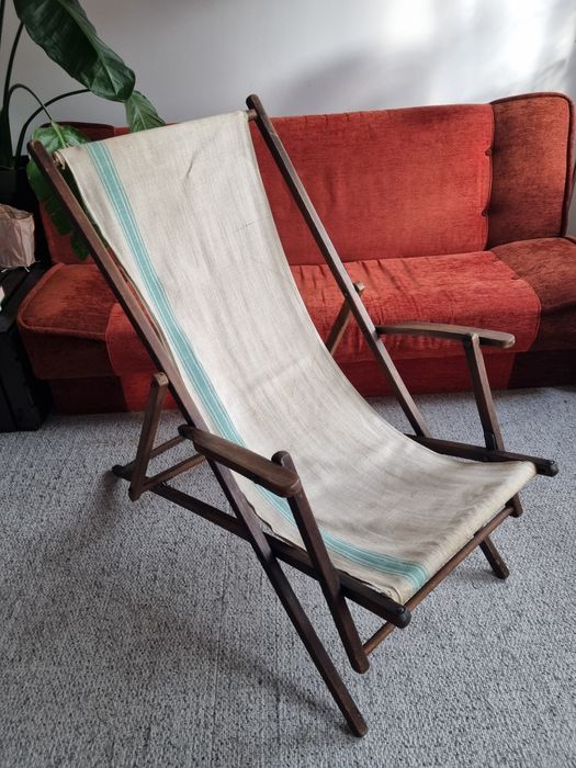 Leżak drewniany, zabytkowy