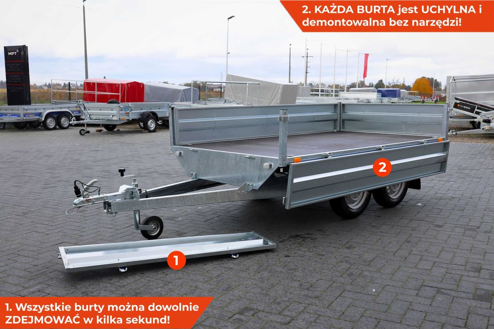 Przyczepa 260x150x38 z kołami pod spodem SPAWANA Vesta LIGHT 26H MOCNA