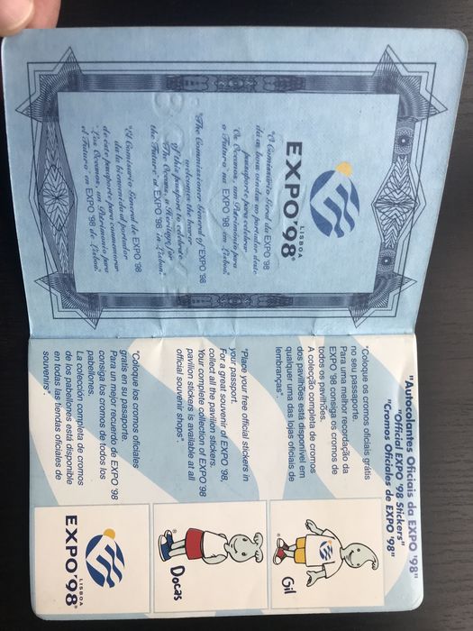 Passaporte da Expo 98 (raro) e bilhete