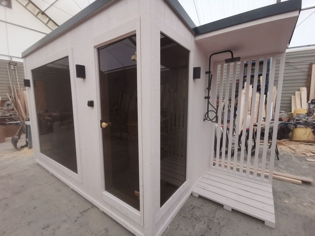 Sauna ogrodowa Premium 4,5x2 m Szatnia  Prysznic Piec  Komplet!