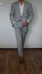 Garnitur Reserved Rozmiar 52 Kolor Szary Krata Slim Fit