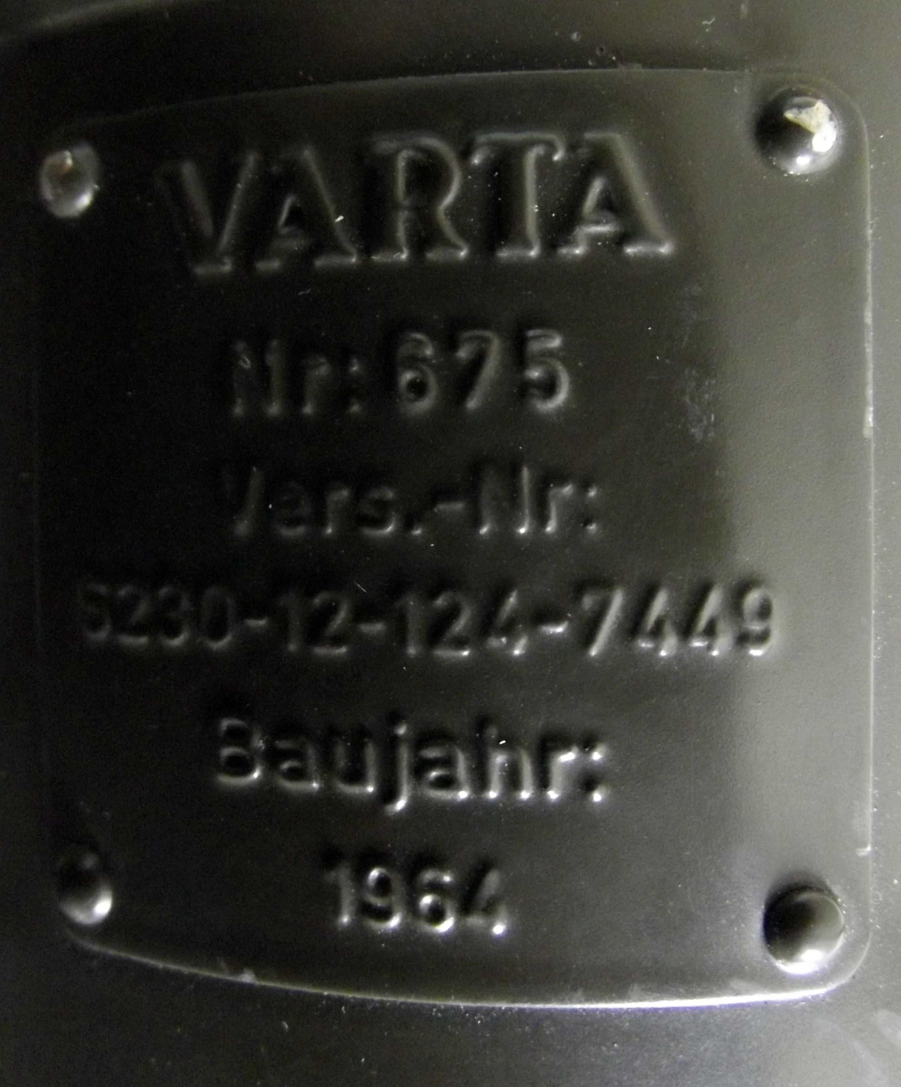 Lampa VARTA - 1964 r.