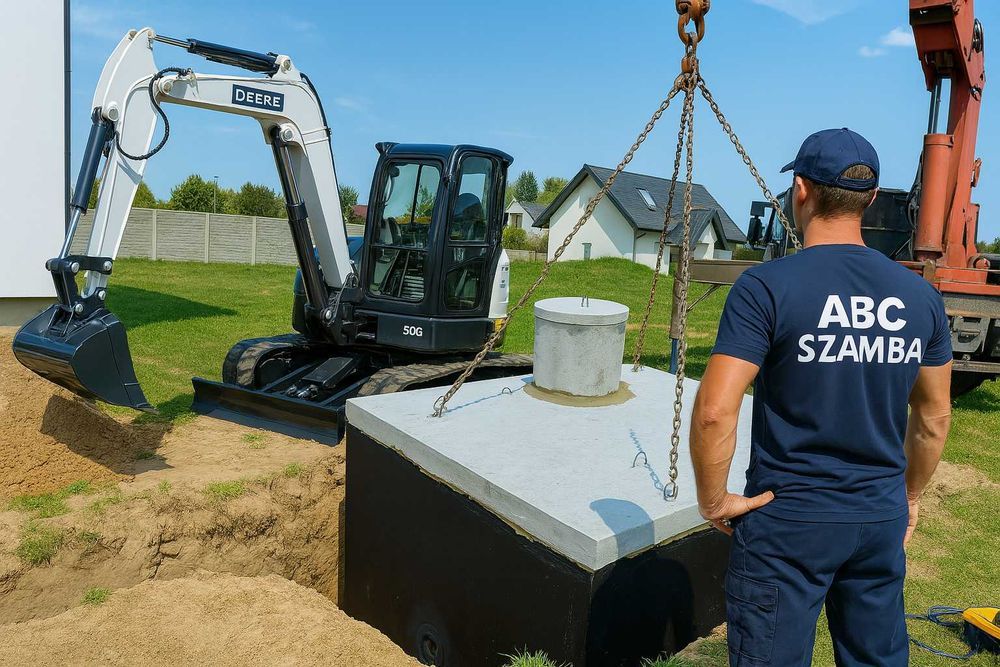 Szambo betonowe kompleksowo z wykopem podłączeniem 10m3 zbiorniki