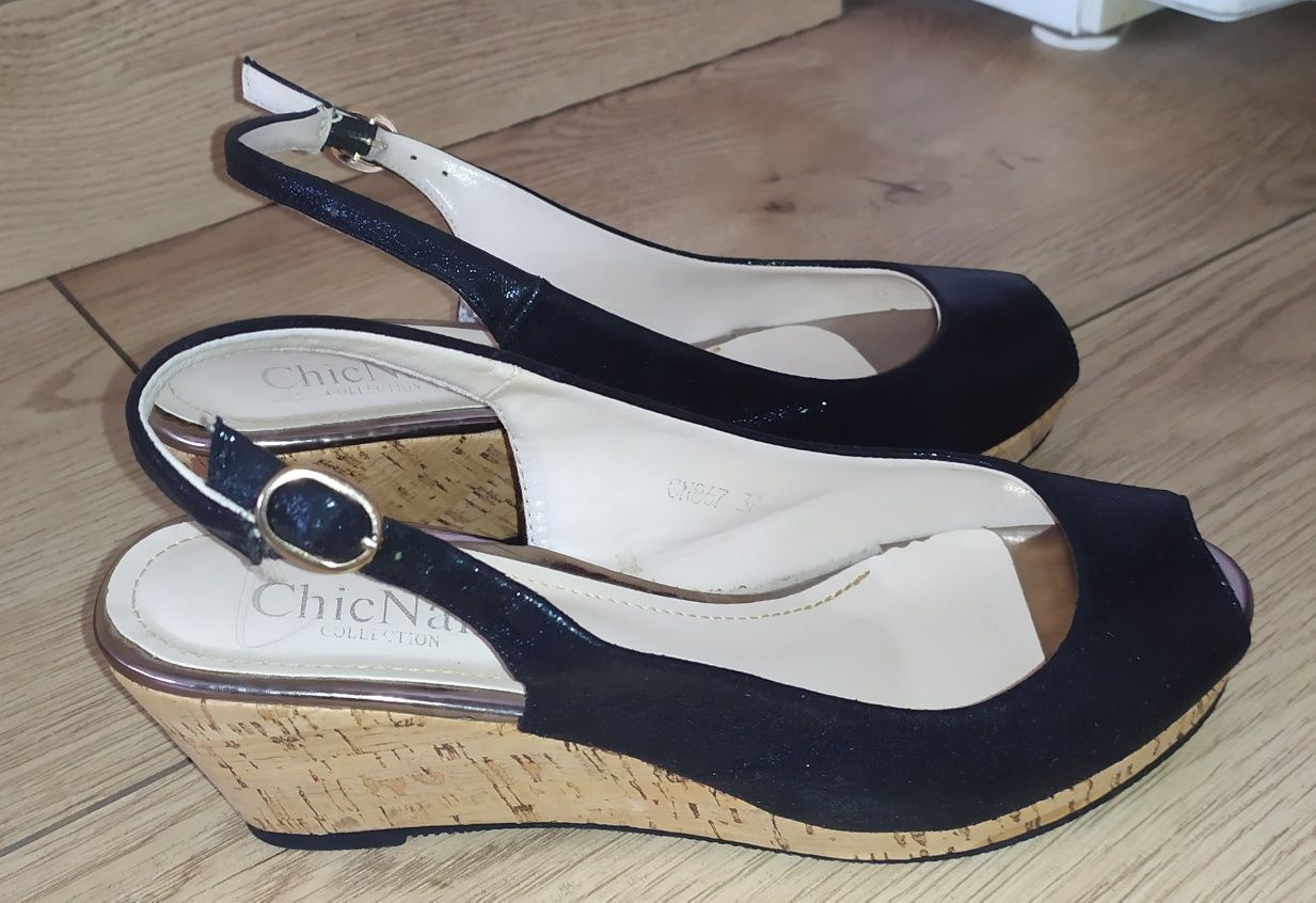Buty koturn korek r. 37 * 23,5 cm Chic Nana