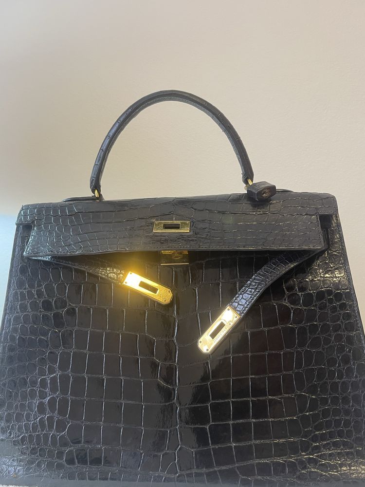 Vintage real Hermès crocodile Kelly bag
