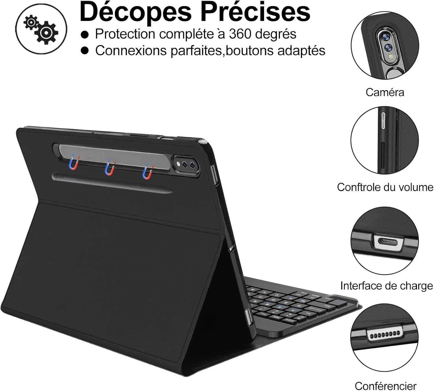 JADEMALL etui klawiatura bluetooth do Samsung Galaxy Tab S8 / S7 11"