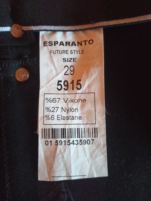 Spodnie damskie czarne Esperanto r. 29 nowe z wadą