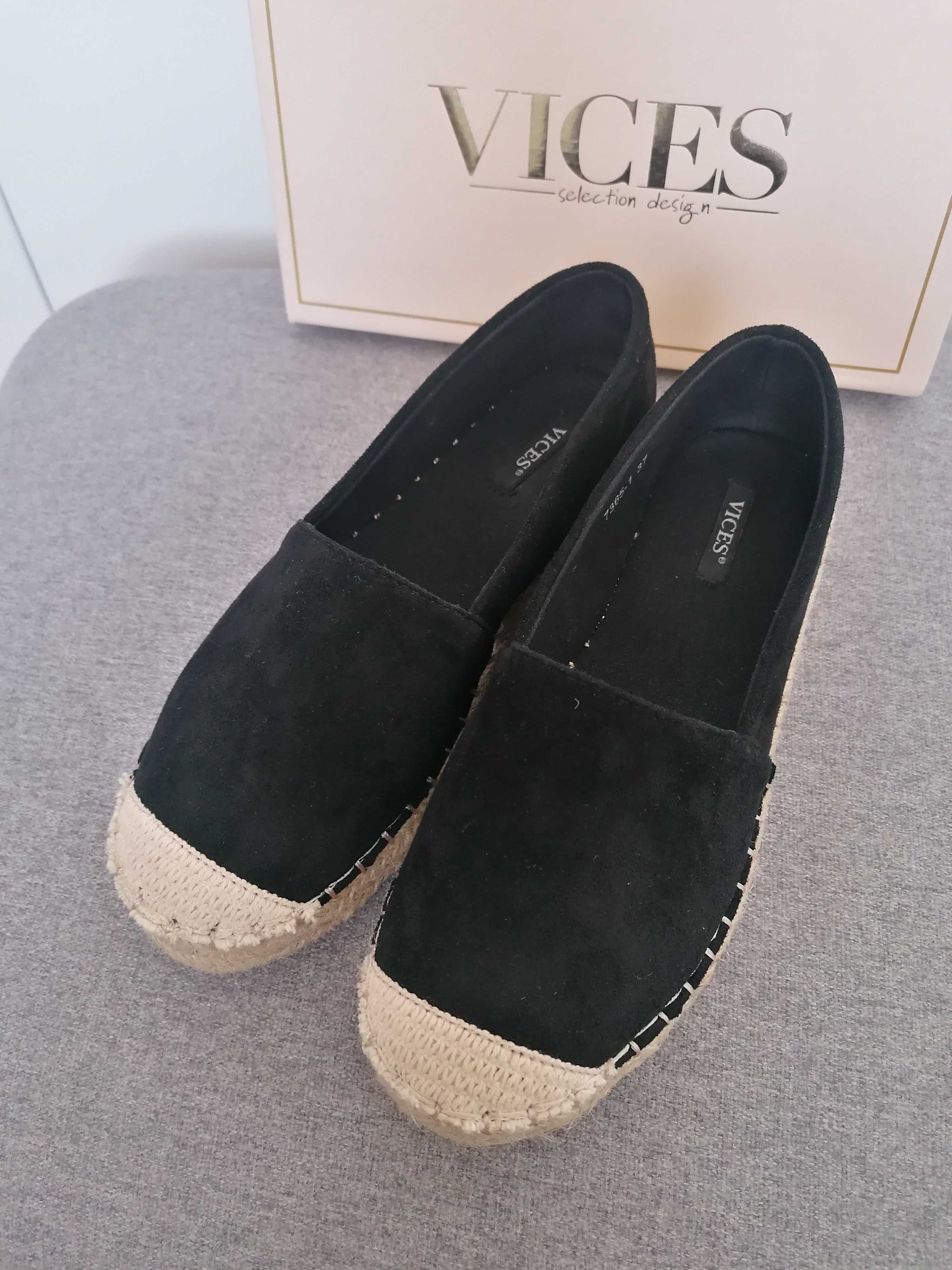 Espadryle platforma na platformie Vices czarne 37