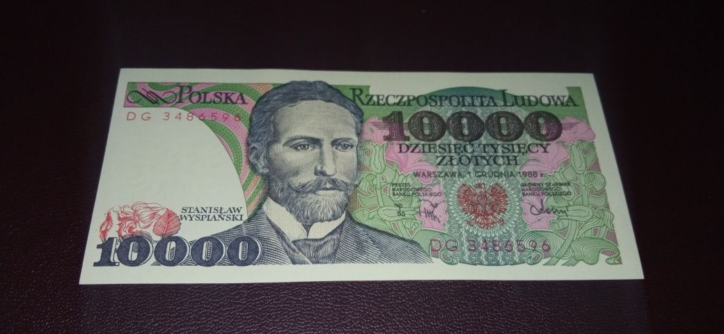 Banknot PRL 10000 zł stan UNC 1988