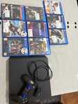 PlayStation 4slim com comando e jogos