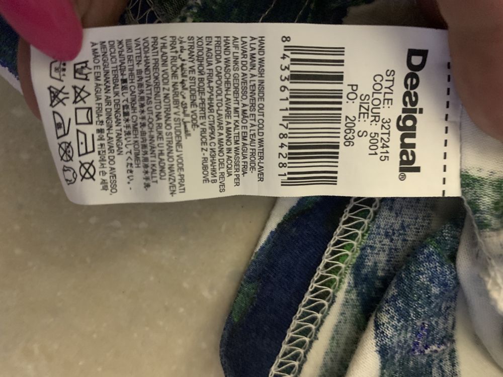 Desigual letnia bluzka bokserka, bawełna r. S rozkloszowana, wzór 3D